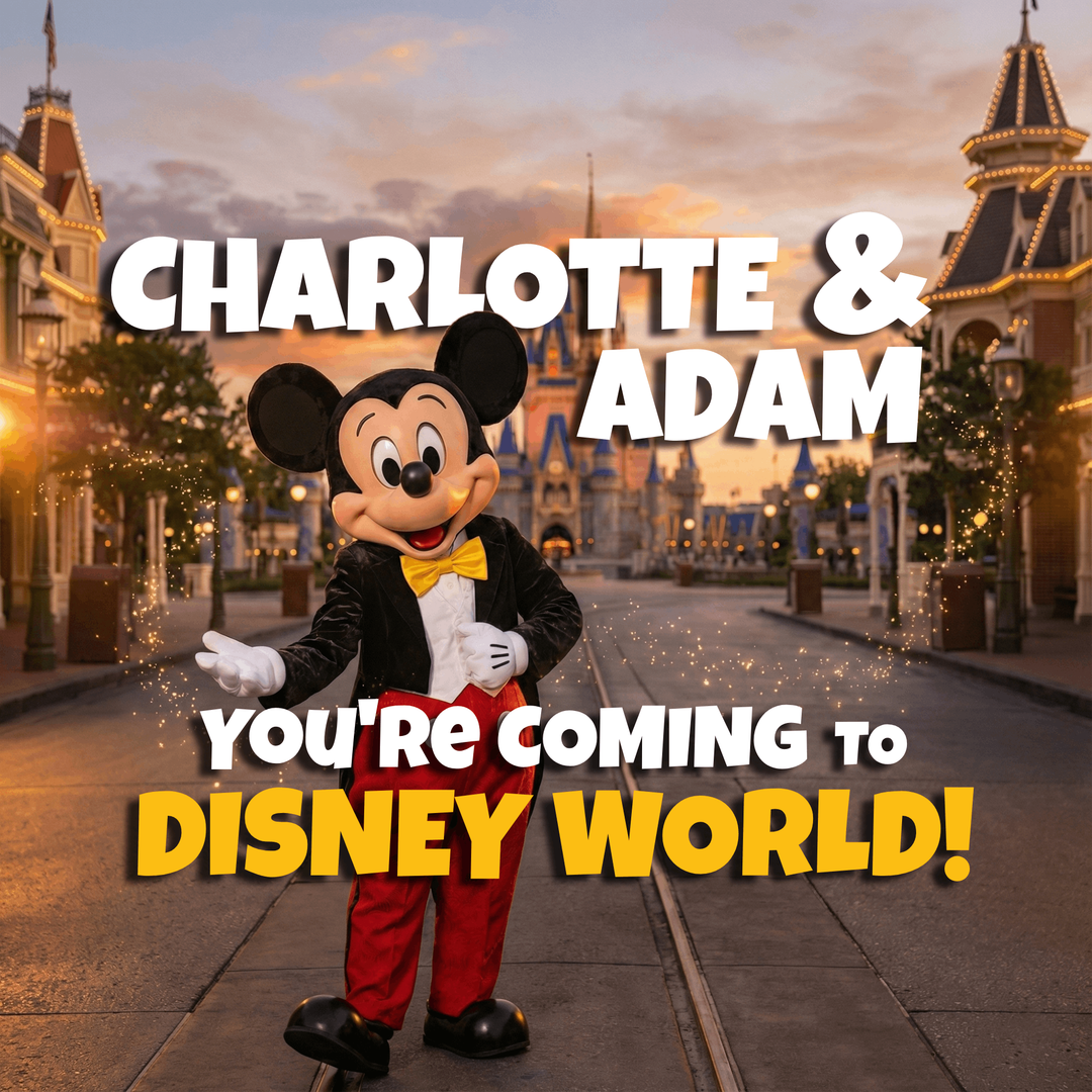 Disney World Vacation Surprise Video - Custom Digital Announcement